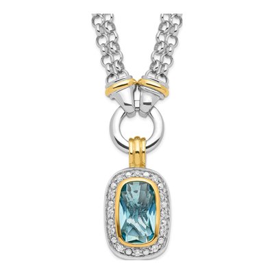 Sterling Silver CZ Clear Pendant Necklace