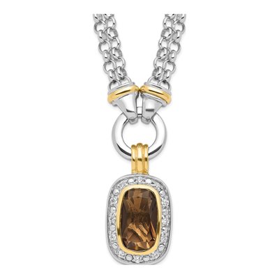 Sterling Silver CZ Pendant Necklace