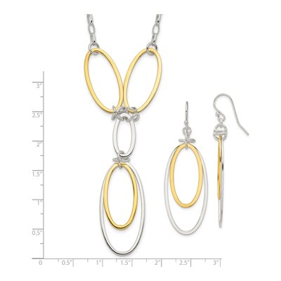 Sterling Silver Vermeil Drop Necklace & Earring Set – view 4
