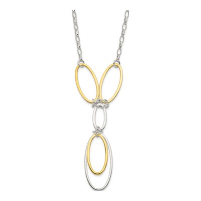 Sterling Silver Vermeil Drop Necklace & Earring Set – view 7