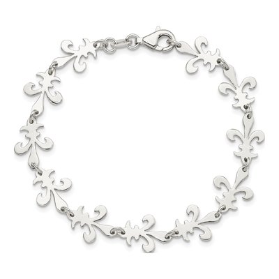 Sterling Silver Fleur de Lis Bracelet – view 4