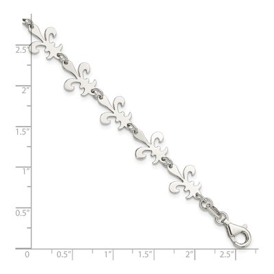 Sterling Silver Fleur de Lis Bracelet – view 5