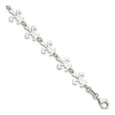 Sterling Silver Fleur de Lis Bracelet