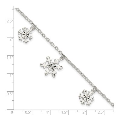 Sterling Silver Diamond-Cut Snowflake Bracelet – view 4
