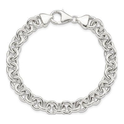 Sterling Silver 9mm Fancy Link Chain Bracelet – view 4