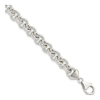 Sterling Silver 9mm Fancy Link Chain Bracelet