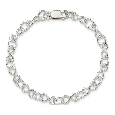 Sterling Silver 6mm Handmade Fancy Link Chain Bracelet – view 4