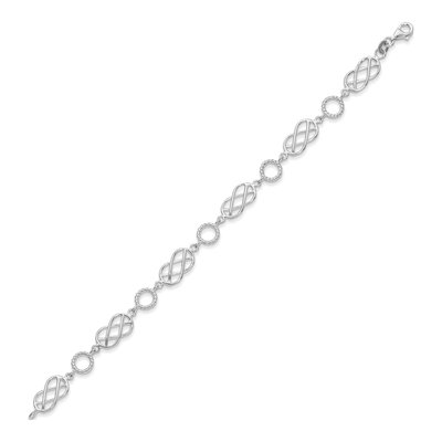 Sterling Silver Pretzel Circle Link Bracelet – view 3