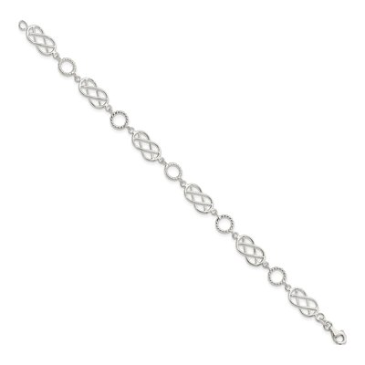 Sterling Silver Pretzel Circle Link Bracelet – view 4