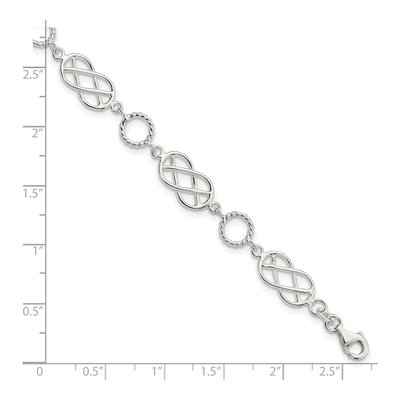 Sterling Silver Pretzel Circle Link Bracelet – view 6