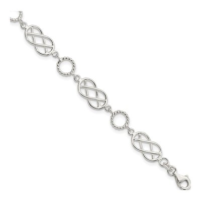 Sterling Silver Pretzel Circle Link Bracelet