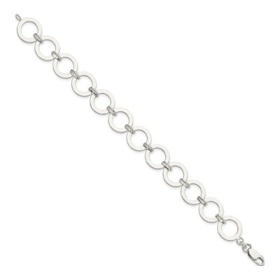 Sterling Silver Circle Link Bracelet – view 2