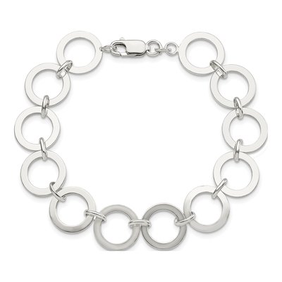 Sterling Silver Circle Link Bracelet – view 3