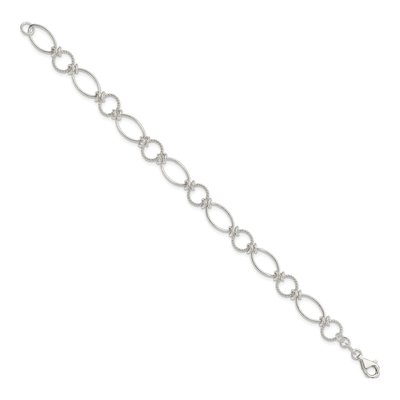 Sterling Silver 9mm Handmade Oval Link Chain Bracelet – view 2