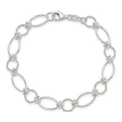 Sterling Silver 9mm Handmade Oval Link Chain Bracelet – view 3