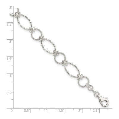 Sterling Silver 9mm Handmade Oval Link Chain Bracelet – view 4