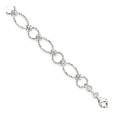 Sterling Silver 9mm Handmade Oval Link Chain Bracelet