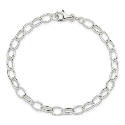 Sterling Silver 5mm Handmade Fancy Link Chain Bracelet – view 4