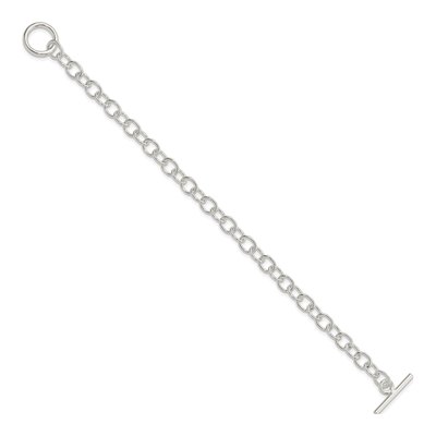 Sterling Silver 6mm Handmade Fancy Toggle Link Chain Bracelet – view 3