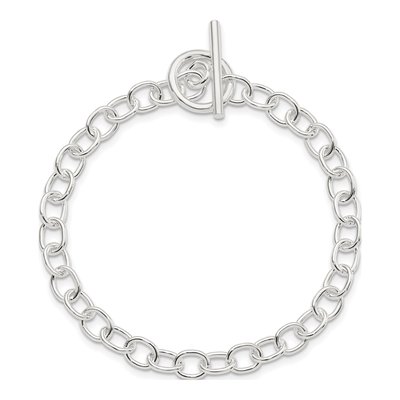 Sterling Silver 6mm Handmade Fancy Toggle Link Chain Bracelet – view 4