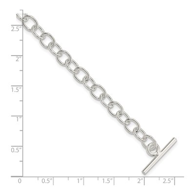 Sterling Silver 6mm Handmade Fancy Toggle Link Chain Bracelet – view 5