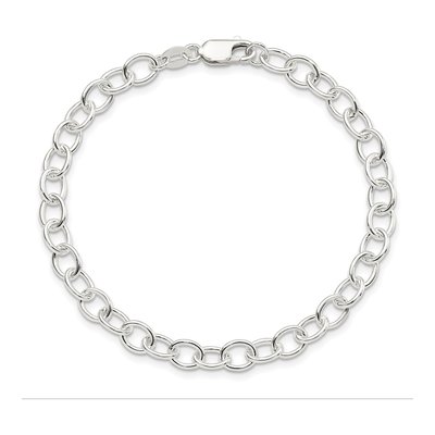 Sterling Silver 6mm Handmade Fancy Link Chain Bracelet – view 4