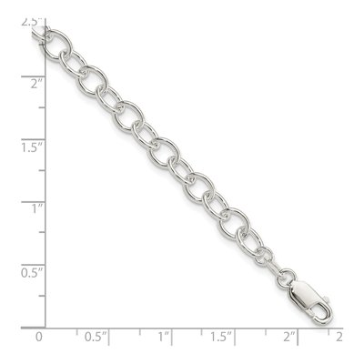 Sterling Silver 6mm Handmade Fancy Link Chain Bracelet – view 5