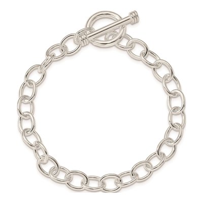 Sterling Silver 7mm Handmade Fancy Toggle Link Chain Bracelet – view 4
