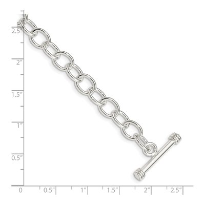Sterling Silver 7mm Handmade Fancy Toggle Link Chain Bracelet – view 5