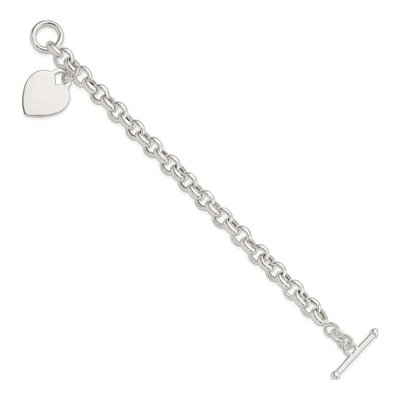 Sterling Silver Heart Toggle Bracelet – view 3