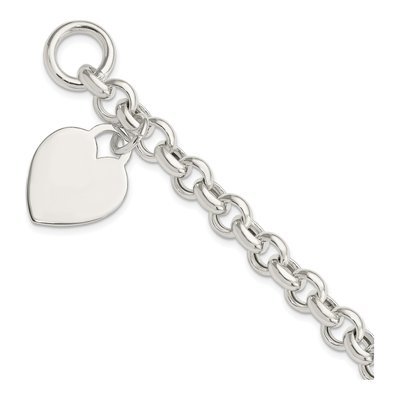 Sterling Silver Heart Toggle Bracelet