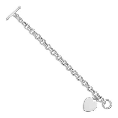 Sterling Silver Heart Toggle Bracelet – view 3