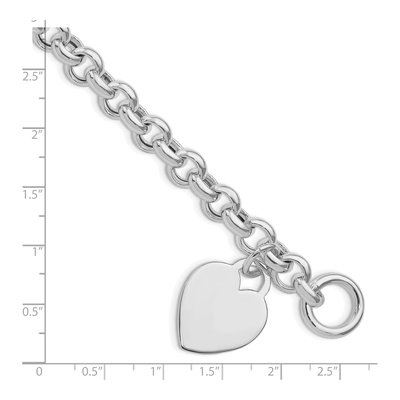 Sterling Silver Heart Toggle Bracelet – view 4