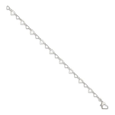 Sterling Silver Linked Heart Bracelet – view 3