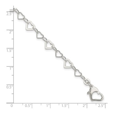 Sterling Silver Linked Heart Bracelet – view 5