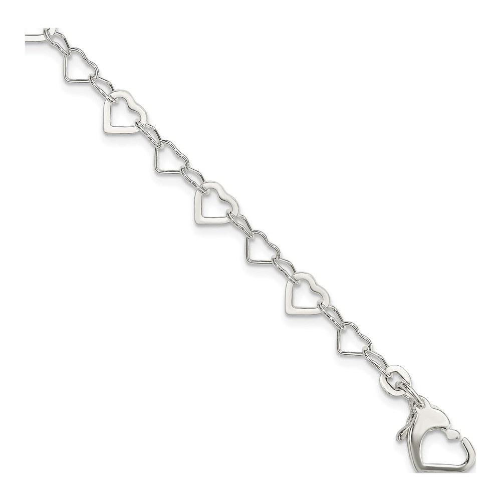 Sterling Silver Linked Heart Bracelet