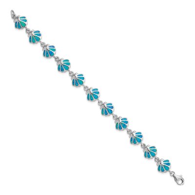Sterling Silver Opal Shell Bracelet – view 2
