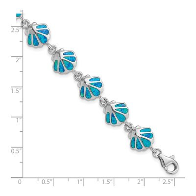 Sterling Silver Opal Shell Bracelet – view 3