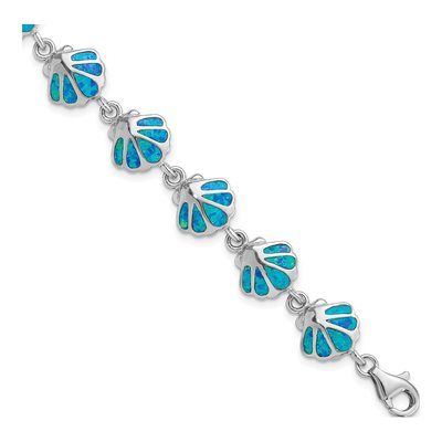Sterling Silver Opal Shell Bracelet