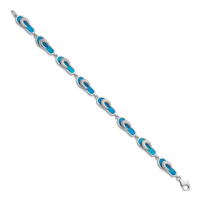 Sterling Silver Opal Sandal Bracelet – view 2