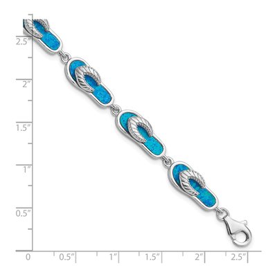 Sterling Silver Opal Sandal Bracelet – view 3