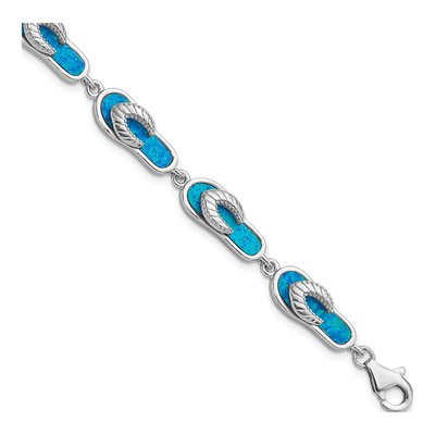 Sterling Silver Opal Sandal Bracelet