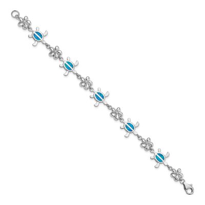 Sterling Silver Opal Tortoise Bracelet – view 2