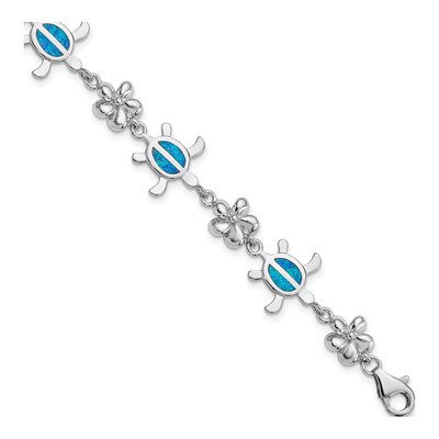 Sterling Silver Opal Tortoise Bracelet