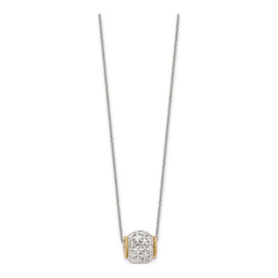 Sterling Silver Spinner Barrel Pendant Necklace – view 3