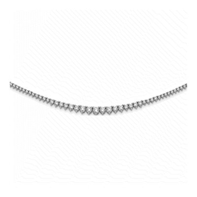 Sterling Silver CZ Graduated Necklace
