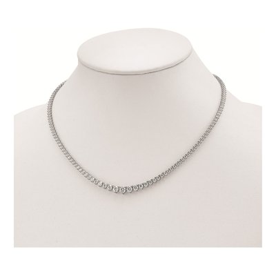 Sterling Silver CZ Graduated Necklace – view 3