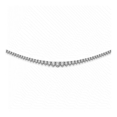Sterling Silver CZ Graduated Necklace