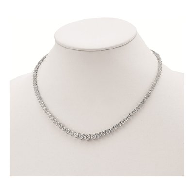 Sterling Silver CZ Graduated Necklace – view 3