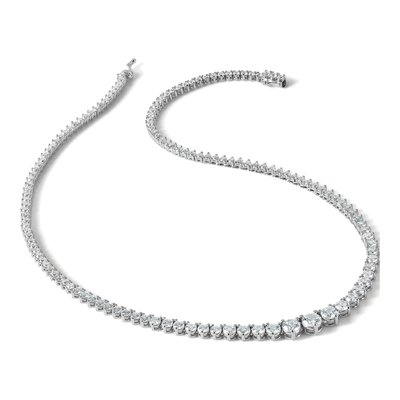 Sterling Silver CZ Graduated Necklace – view 4